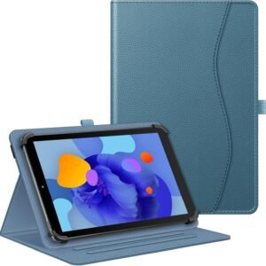FINTIE Coque Universelle pour Tablette 10 Pouces (9''-10.5''/10.9''/11''), Housse Multipositions pour Tablette TECLAST, Blackview, YESTEL, YOTOPT, MEBERRY, OSCAL etc, Bleu Brumeux