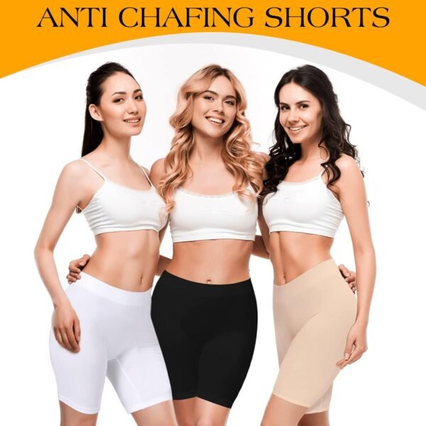 Lot de 2 Short Leggings Sport Femme sous Jupe ou Robe Anti-frottement Pantalons de Cyclisme pour Femme Legging Court sans Couture Boxer Short Sécurité – Image 6