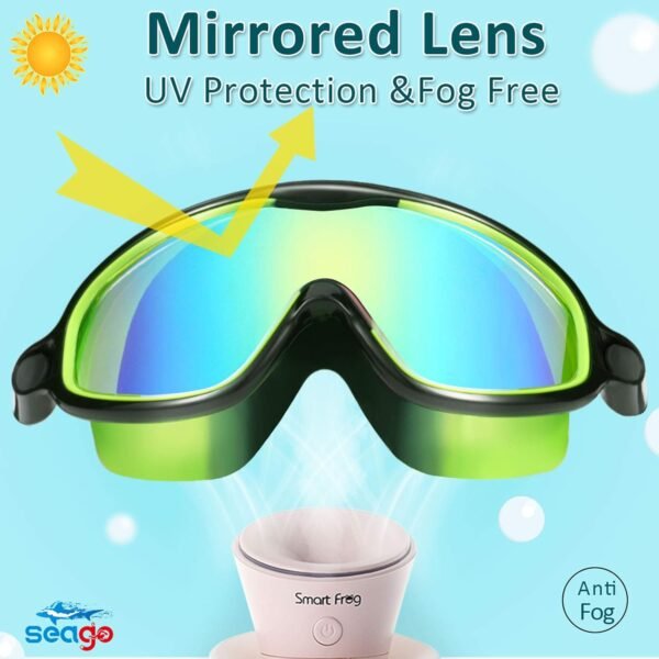 Lot de 2 paires de lunettes de natation anti-buée et anti-UV pour enfants de 3 à 15 ans – Image 2