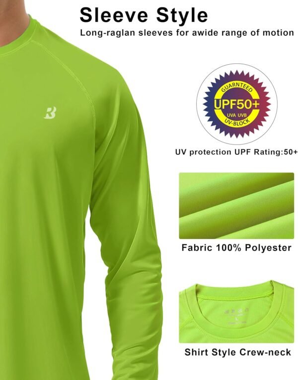 Roadbox Chemise de protection solaire UV UPF 50+ à manches longues pour homme, pour la pêche, la randonnée, la natation, la course à pied – Image 4