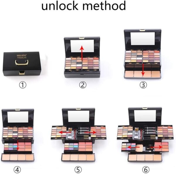 FantasyDay 54 Couleurs Kit de Maquillage complet Coffret de Maquillage Cosmetic Makeup Palette Cosmétique Set avec Ombre à Paupières, Rouge Lèvres, Brosse Cosmétique, Compact Powder, Mascara, Eyeliner – Image 7