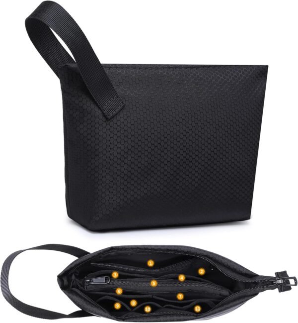HYZUO Sac de Rangement Câble Pochette Voyage Multifonctionnel Organisateur pour Chargeur, Gadget, Cables USB, Cartes Mémoires, Accessoires Organiseur Sacoche Électronique Portable Pouch Sacs, Noir