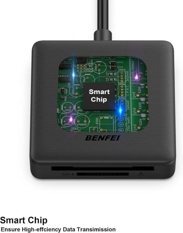 Lecteur de Carte mémoire, BENFEI 4 in 1 USB-C vers SD Adaptateur de Lecteur de Carte SD Micro SD MS CF, Compatible avec iPhone 15 Pro/Max, MacBook Pro/Air 2023, iPad Pro, Surface Book 3 et Plus – Image 8