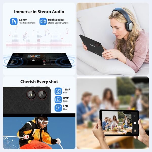 PIXGOOD 2025 Tablette 11 Pouces avec Android 15, 36GB+256GB, INCELL 2000 * 1200, Octa Core, 13MP+8MP, WidevineL1/9000mAh/5G WiFi/BT5.0/OTG/GPS-Tablette avec Clavier (Noir) – Image 7