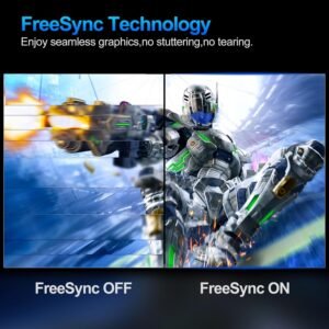 Alternative view of CRUA Gaming Monitor 27 Pouces 100Hz, Moniteur de PC incurvée Full HD 1080P 1500R Moniteur d’Ordinateur sans Cadre avec FreeSync et la Technologie de Soins oculaires, Prend en Charge VESA