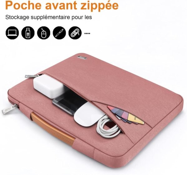 TECOOL 13 Pouces Housse Ordinateur Portable Pochette pour MacBook Air 13 13,6 M4 M3 M2 M1(2018-2025), MacBook Pro 13 (2016-2023), 13'' iPad Pro/Air, Surface Pro 10/9/8 Sacoche, Rose – Image 2