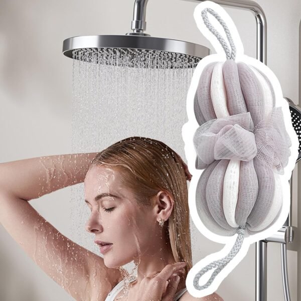 Éponge de douche | exfoliant et éponge naturelle pour hygiène personnelle | pour hygiène avec massage pour peau délicate des hommes et des femmes – Image 3