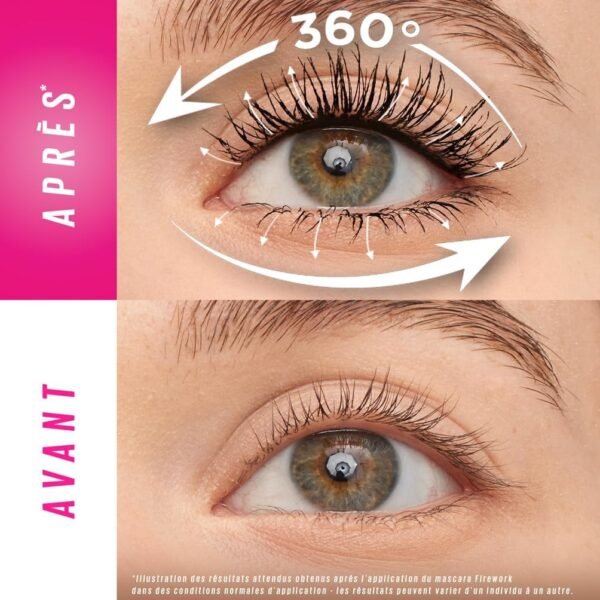 Maybelline New York – Mascara Volume & Définition - Effet Cils Déployés 360° - Tenue 24H - Sans Paquet - Sensational Firework - Couleur : Very Black – Image 7