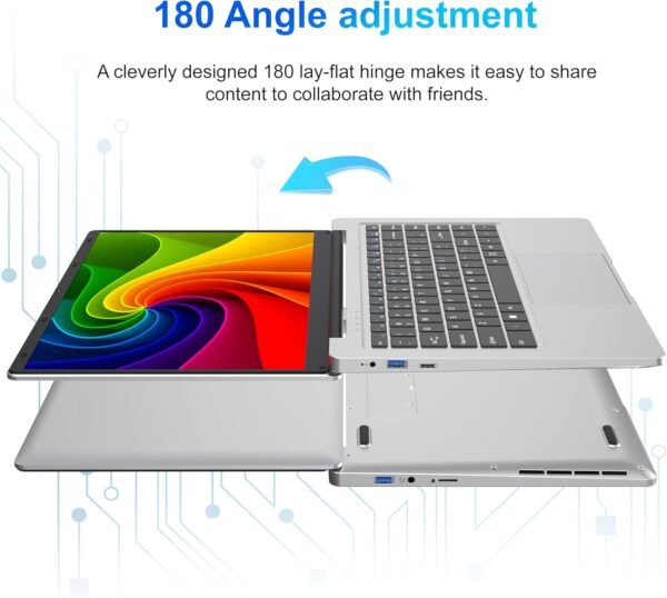 Ordinateur Portable 14,1" Pouces laptop, 6 Go de RAM, 128 Go de SSD, N4000 Celeron Dual-Core, Wi-Fi Bluetooth 2,4/5,0G, 1366 * 768 IPS, Design sans Ventilateur, Inclus une Souris, Clavier à Membrane. – Image 4