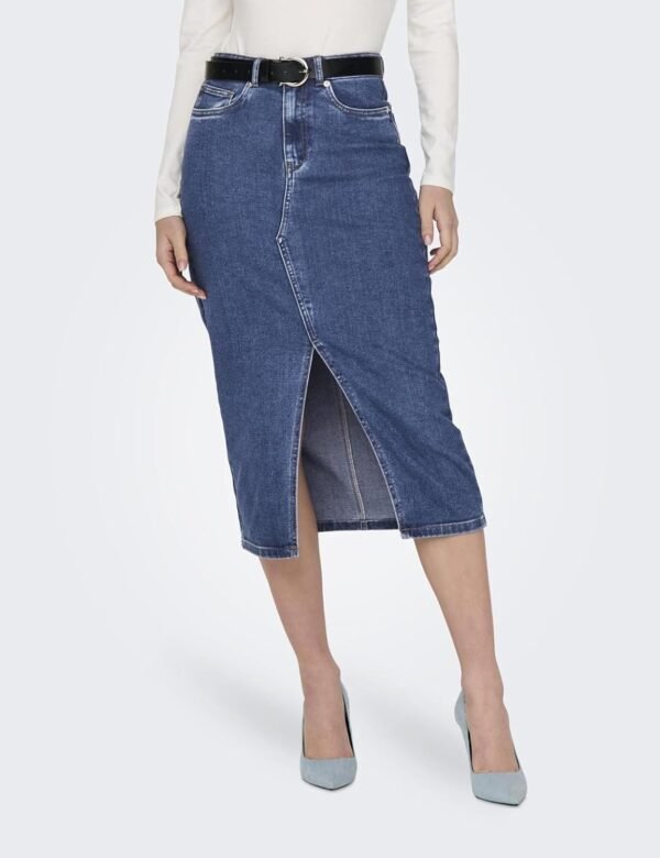 ONLY Onlsiri Front Slit Skirt DNM Gua Noos Jupe en Jean Femme – Image 4