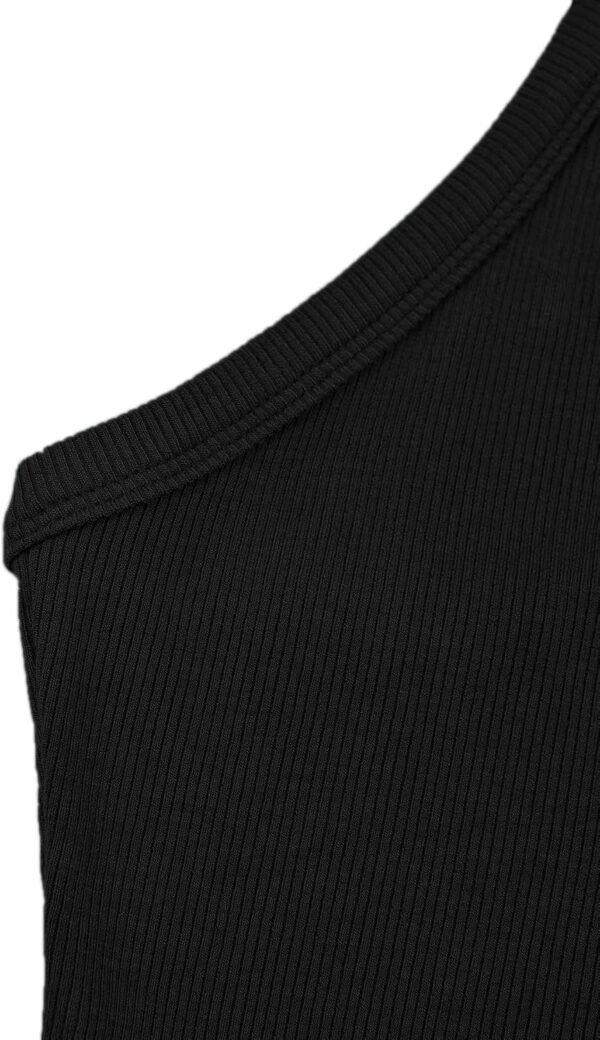 iGENJUN Haut d'entraînement pour femme - Dos nageur - Camisole d'été 2024 - Col en V - Coupe ajustée - Côtelée - Sans manches – Image 8