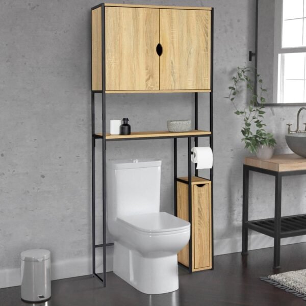 IDMarket - Meuble WC 3 en 1 avec armoires de rangement DETROIT design industriel – Image 2