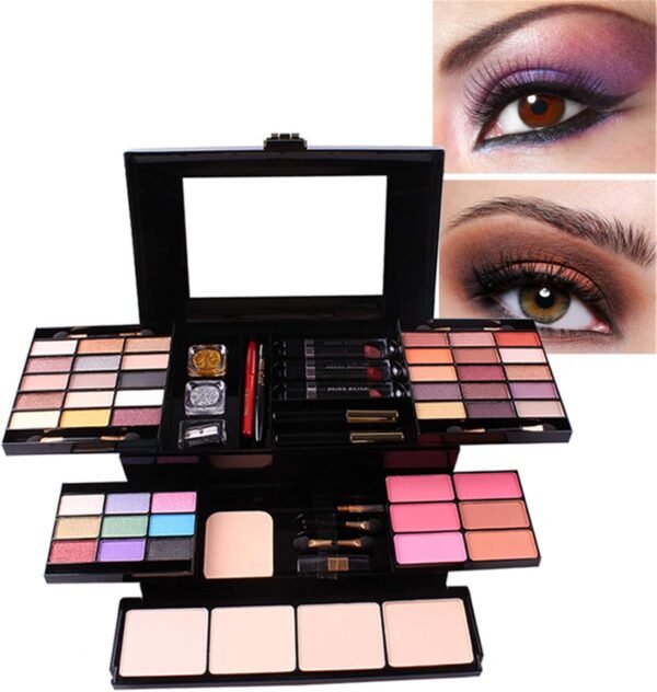 FantasyDay 54 Couleurs Kit de Maquillage complet Coffret de Maquillage Cosmetic Makeup Palette Cosmétique Set avec Ombre à Paupières, Rouge Lèvres, Brosse Cosmétique, Compact Powder, Mascara, Eyeliner – Image 3