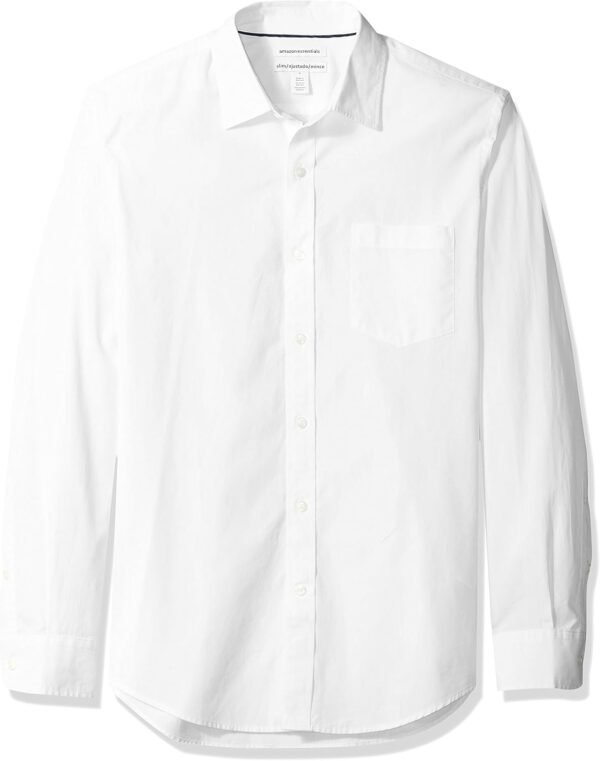 Amazon Essentials Chemise en Popeline à Manches Longues Coupe Ajustée Homme