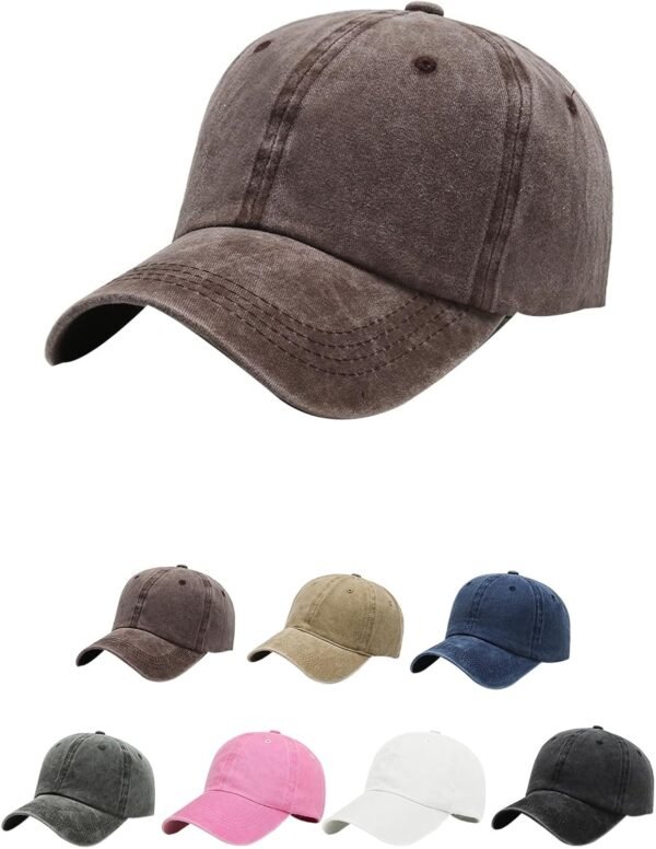 Aomig Casquette de Baseball, Style Rétro Ancien Anti-Soleil Baseball Cap, Homme Femme été Unisexe Réglable Casquettes Sport Extérieur Sunhat Chapeau(Brun)