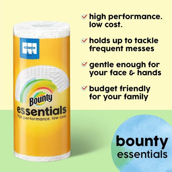 Bounty Essentials Select-A-Size Lot de 2 rouleaux de papier essuie-tout Blanc – Image 2