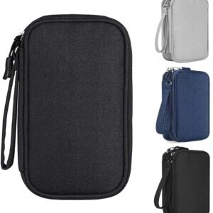 Sac de Rangement pour câbles, Organiseur de câbles, Organiseur de câbles Universel, Accessoire de Voyage Multifonction, pour câble de Charge, Batterie Externe, USB, Carte SD, câble de Charge, Noir