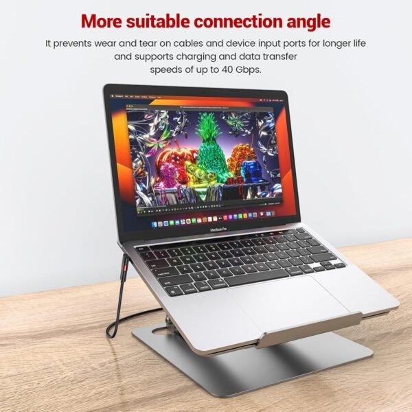 MOGOOD USB C Adaptateur à 90 degrés C mâle à C Femelle USB C Adaptateur Extender Type-C Data Transmission PD100W Charge Rapide et 8K @ 60Hz Passage pour Les Accessoires de Pont Vapeur – Image 4