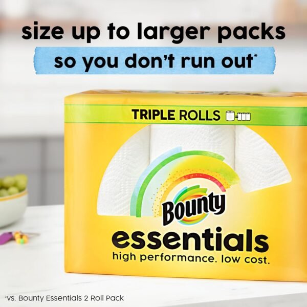 Bounty Essentials Select-A-Size Lot de 2 rouleaux de papier essuie-tout Blanc – Image 8