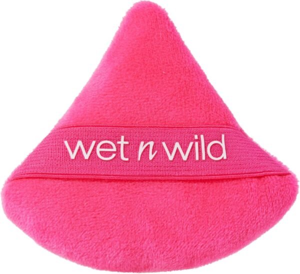 Wet n Wild Powder Puff, Applicateur Réutilisable et Lavable pour Fondre Poudres Libres ou Compactes, Crayon à Lèvres à Fibres Velours Douces, Forme Triangle pour Application Précise
