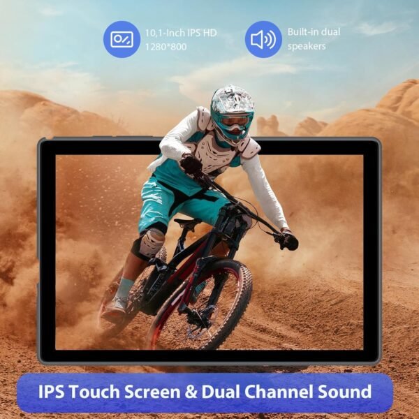 Tablette 10 Pouces, Tablette Tactile avec 36Go RAM 128Go ROM/2To TF, Octa-Core 2.0GHz, 5G WiFi, WiFi 6, Widevine L1, Certifiée GMS, 8MP, Android 14 Tablette avec Clavier/Etui/Ecouteurs/Souris/Stylet – Image 5