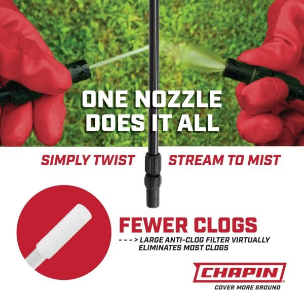 Chapin 20000 Pulvérisateur à Pression fabriqué aux États-Unis pour pelouse et Jardin, en polypropylène, pour pulvérisation de Plantes, arrosage du Jardin, Mauvaises Herbes et parasites, 3,8 l, Blanc – Image 3