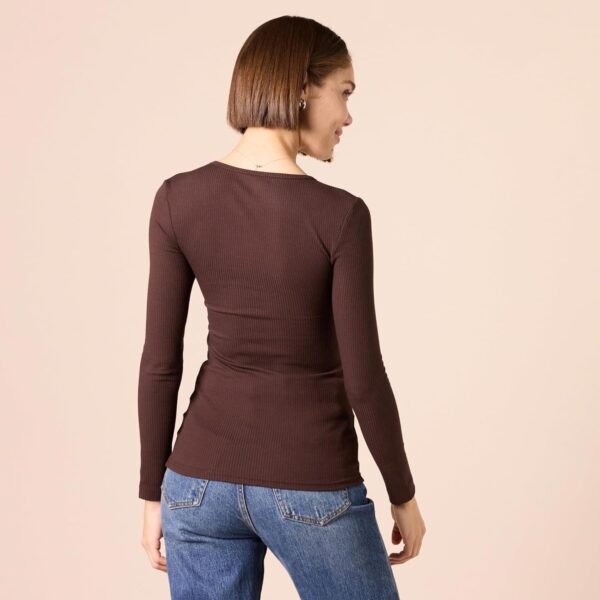 Amazon Essentials Haut à Encolure Ronde et Manches Longues, Coupe ajustée, en Maille côtelée (Existe en Grandes Tailles) Femme, Lot de 2 – Image 3