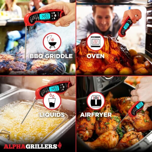 Alpha Grillers Pen Thermometer Instant Read Meat. Ultra Fast Digital Cooking Tool With BBQ Internal Temperature Chart. by Alpha Grillers – Image 3