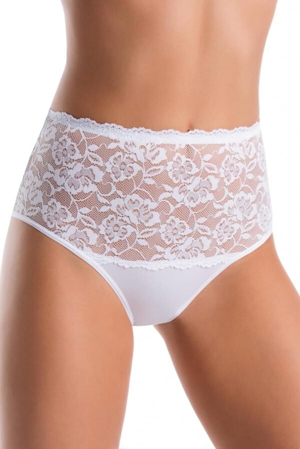 Teyli – Culotte Taille Haute en Coton avec Panneau en Dentelle à l’Avant, conçue pour Un Confort Optimal et Une Silhouette lissée.