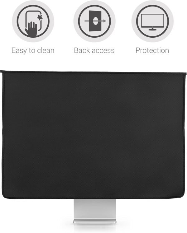 kwmobile Housse écran Ordinateur Compatible avec Apple iMac 24" - Protection d'écran pour Ordinateur - Noir – Image 4