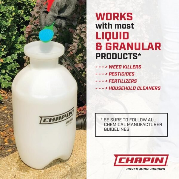 Chapin 20000 Pulvérisateur à Pression fabriqué aux États-Unis pour pelouse et Jardin, en polypropylène, pour pulvérisation de Plantes, arrosage du Jardin, Mauvaises Herbes et parasites, 3,8 l, Blanc – Image 5
