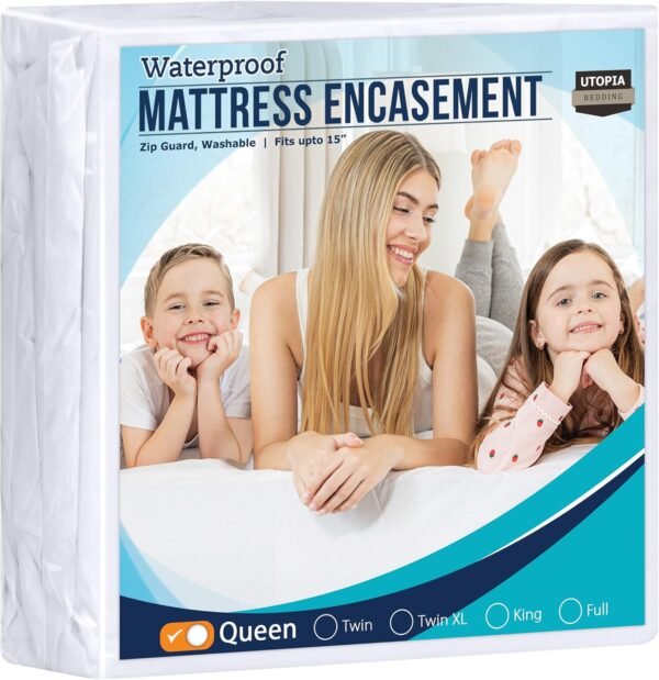 Utopia Bedding Housse de Matelas avec Fermeture Éclair, Anti-punaises de lit