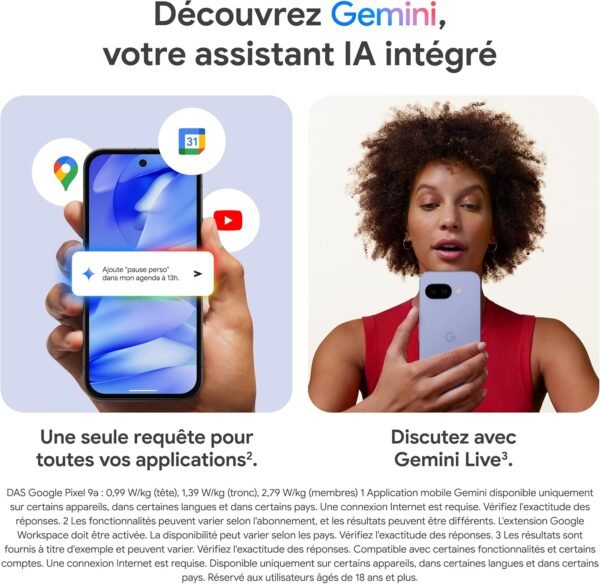 Google Pixel 9a – Smartphone Android débloqué avec Appareil Photo IA, Batterie Longue durée et sécurité Robuste – Noir Volcanique, 128GB – Image 4