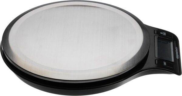 Amazon Basics Balance de cuisine numérique, sans bisphénol A, en acier inoxydable avec affichage LCD (piles fournies), Noir – Image 4