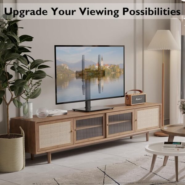 BONTEC Support TV sur Pied TV Universel Pivotant pour Télévisions de 26 à 55 Pouces LCD/LED/Plasma Hauteur Réglable avec Base en Verre Trempé de 8 mm - Charge Maximal 45kg Max VESA 400x400 mm – Image 8