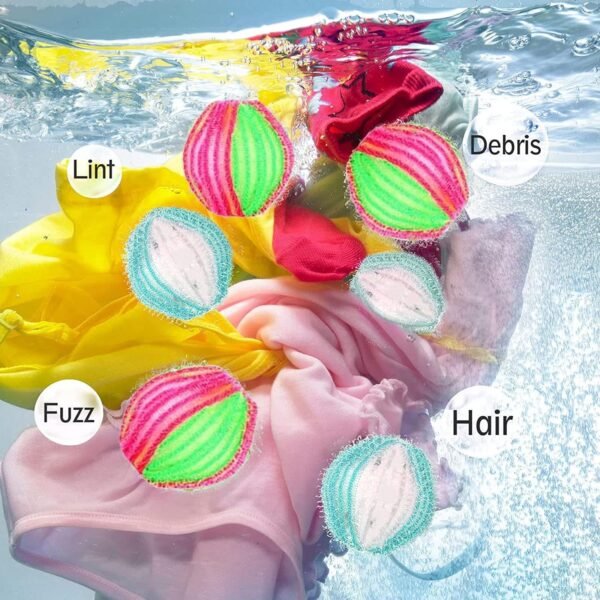 XLOUCH Anti Poil Machine à Laver, 12 PCS Réutilisable Cheveux Animaux Nettoyage Outil pour Machine à Laver, pour Nettoyer Poils d'animaux Domestiques, Cheveux, Débris Coton – Image 6
