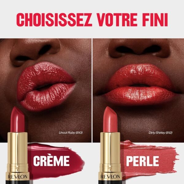 REVLON Rouge à lèvres Super Lustrous, Formule crémeuse pour des lèvres douces et pulpeuses, Sensation d'hydratation, 535 Rum Raisin, 4,2g – Image 6