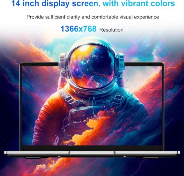 PINSTONE 14'' HD Ordinateur Portable (Celeron N4000, RAM 6 Go, 128 Go eMMC, UHD Graphics,), Clavier AZERTY, Couleur Argent – Image 5