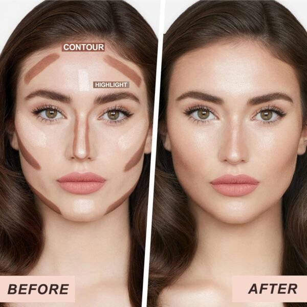 Stick de maquillage liquide, 3 pièces, Contour Blush Highlighter avec applicateur Stick de maquillage liquide Highlighter Visage – Image 5