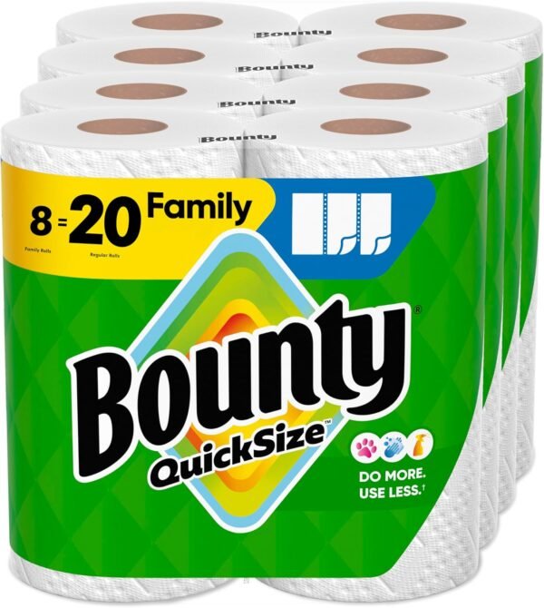 Bounty Lot de 8 rouleaux de papier essuie-tout Blanc