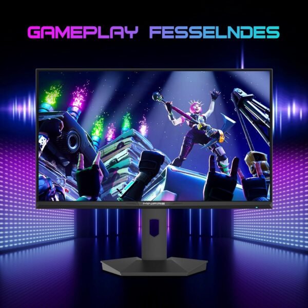 Minifire 27 Pouces QHD 300Hz Gaming Monitor 2K 2560 x 1440 1440P-1ms AMD FreeSync 丨DCI-P3 98% 丨HDR10 丨2×DP1.4丨2×HDMI丨Moniteur PC de Jeu Rotatif Vertical/Horizontal réglable en Hauteur（MFG27F6Q Pro） – Image 3