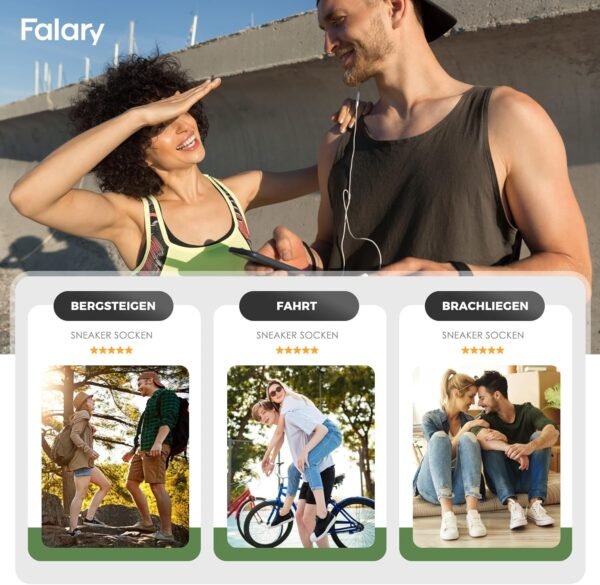 FALARY Sneaker Chaussettes de Sport Pour Hommes Et Femmes, 10 Paires de Chaussettes Courtes, Coton, Chaussettes de Sport Respirantes, Chaussettes de Course en Plein Air, Taille 35-50 – Image 7