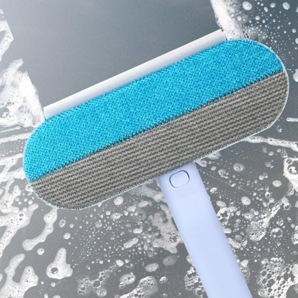 Brosse de nettoyage multifonction réglable pour poils de chien et chat, pour tapis, canapé, fenêtre, pour surfaces humides et sèches