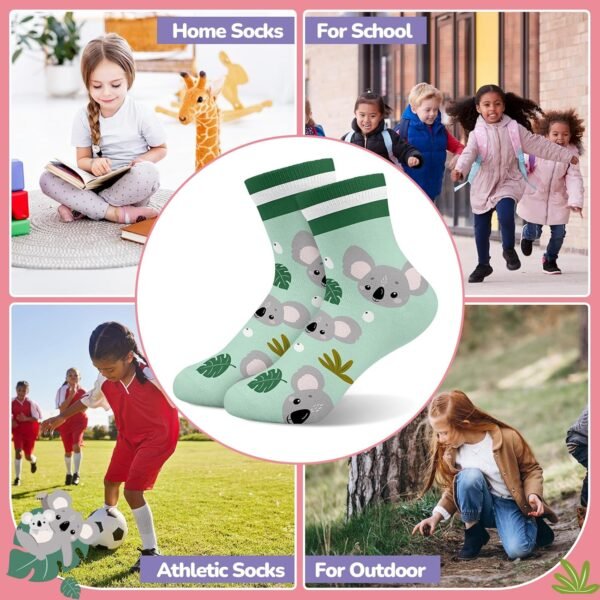 Queenshin 6 Paires Chaussettes Courtes pour Enfants Filles Motifs Doux et Respirant de 2 à 11 Ans – Image 7
