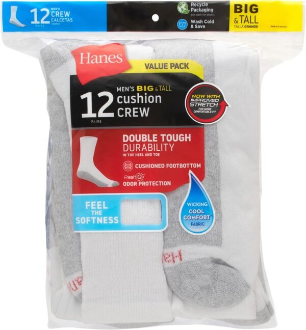 Hanes Cushion Crew Chaussettes pour homme – Image 4