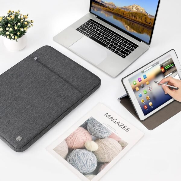 DOMISO 17 Pouces Imperméable Housse Sac de Protection Ordinateur Portable Sacoche pour 17.3" Lenovo IdeaPad 300/HP ProBook 470/Dell Inspiron 17/Lenovo Legion Y730,Gris Foncé – Image 6