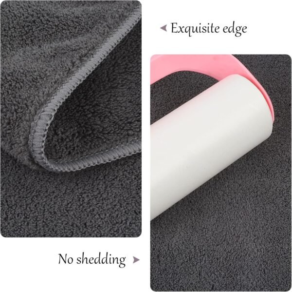 KinHwa Serviette pour Chien Super Absorbant，76cm x 127cm Grande essuie Patte Peignoir Chien séchage Rapide avec Brodé Patte Impression de Nettoyage pour la Pluie,la Douche et la Natation Gri foncé – Image 6