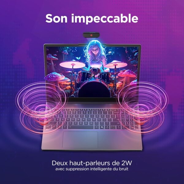 Lenovo IdeaPad Slim 3 16IRH10 - Ordinateur Portable 16'' WUXGA (Intel Core i7-13620H, RAM 16Go, SSD 1To, Intel UHD Graphics, Windows 11 Home) Clavier AZERTY Français - Bleu – Image 5