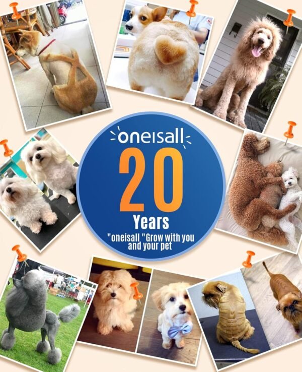 oneisall Tondeuse pour chien Tondeuse faible bruit pour chien pattes Tondeuse Chien Poil pour chiens chats pattes, yeux, oreilles, visage, corps (Blanc) – Image 7