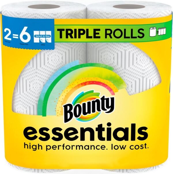 Bounty Essentials Select-A-Size Lot de 2 rouleaux de papier essuie-tout Blanc